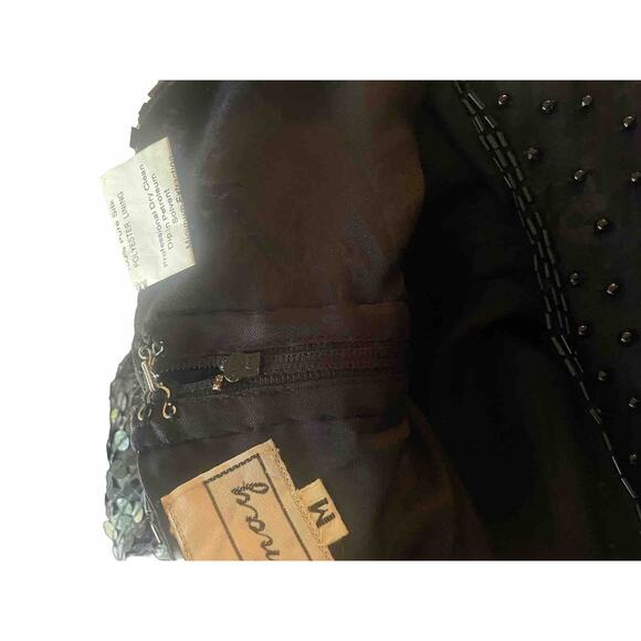 Stenay‎ Black/ White Sequins/Beaded Evening Blouse - size Medium - Picture 9 of 9